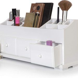 💄💅 🪞 Wooden Makeup/Cosmetic/Vanity Organizer in White💄💅🪞